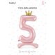 PartyDeco Stoj±cy balon foliowy 5 jasny róż 84cm