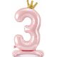PartyDeco Stoj±cy balon foliowy 4 jasny róż 84cm