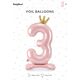 PartyDeco Stoj±cy balon foliowy 4 jasny róż 84cm