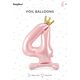 PartyDeco Stoj±cy balon foliowy 4 jasny róż 84cm