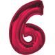 GoDan Balon foliowy cyfra 6 czerwona Smart 92cm