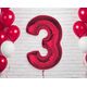 GoDan Balon foliowy cyfra 3 czerwona Smart 92cm