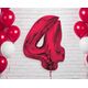 GoDan Balon foliowy cyfra 4 czerwona Smart 92cm