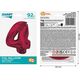 GoDan Balon foliowy cyfra 4 czerwona Smart 92cm