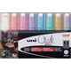 UNIBALL Uni-Ball PWE-8K, Green, Light Blue, Orange, Pink, Red, Violet, White, Yellow, Chisel, 8 pc(s)