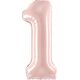 PartyDeco Balon foliowy 1 jasny różowy 72cm