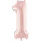 PartyDeco Balon foliowy 1 jasny różowy 72cm
