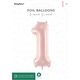 PartyDeco Balon foliowy 1 jasny różowy 72cm