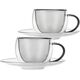 Orion Filiżanki termiczne ze spodkiem z podwójną ścianką do kawy espresso DOUBLE 90 ml 2 szt.