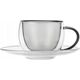 Orion Filiżanki termiczne ze spodkiem z podwójną ścianką do kawy espresso DOUBLE 90 ml 2 szt.