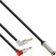 InLine InLine® Slim Audio Plane headphone adpter cable, 2x 3.5mm M to 3.5mm F 3pin, 0.15m