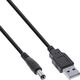 InLine InLine® USB DC power adapter cable, USB A male plug to DC plug 5.5x2.50mm, black, 1m