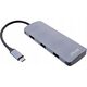 InLine InLine® USB 3.2 Gen.2 Hub, 4x USB-C + 3x USB-A, PD 100W, aluminium, grey