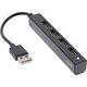 InLine InLine® USB 2.0 HUB, 4 port, USB-A male to 4x USB-A female, black, 15cm, slim design