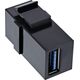 Adapter USB InLine InLine® USB 3.0 Snap-In module, USB-A F/F, black housing