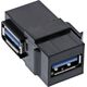 Adapter USB InLine InLine® USB 3.2 Snap-In module, USB-A F/F, 90° angled, black housing