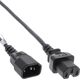 Kabel zasilający InLine InLine® Power cable extension, hot condition connector IEC-C15 straight to IEC-C14 straight, 1.8m, black