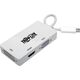 Wieloportowy adapter USB-C (M/3xF) 4K HDMI, DVI, VGA, HDCP U444-06N-HDV4K  Biały