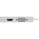 Wieloportowy adapter USB-C (M/3xF) 4K HDMI, DVI, VGA, HDCP U444-06N-HDV4K  Biały