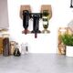 Home Styling Collection Wieszak na butelki wina drewniany metalowy 40x11x35 cm
