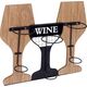 Home Styling Collection Wieszak na butelki wina drewniany metalowy 40x11x35 cm