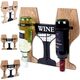 Home Styling Collection Wieszak na butelki wina drewniany metalowy 40x11x35 cm