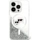 Karl Lagerfeld Karl Lagerfeld KLHMP15LLGKCSGH iPhone 15 Pro 6.1" hardcase transparent Liquid Glitter Karl&Choupette Head Magsafe