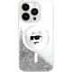 Karl Lagerfeld Karl Lagerfeld KLHMP16SLGCHSGH iPhone 16 6.1" hardcase transparent Liquid Glitter Choupette Head Magsafe