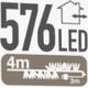 Lampki choinkowe Koopman LAMPKI CHOINKOWE ŁAŃCUCH ŚWIETLNY 576 LED TIMER MULTIKOLOR
