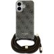 Guess Guess GUHCP16SHC4SEW iPhone 16 6.1"       brązowy/brown hardcase Crossbody Cord 4G Print