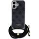 Guess Guess GUHCP16SHC4SEK iPhone 16 6.1"       czarny/black hardcase Crossbody Cord 4G Print