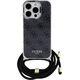 Guess Guess GUHCP16SHC4SEK iPhone 16 6.1"       czarny/black hardcase Crossbody Cord 4G Print
