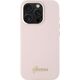 Guess Guess GUHCP16SSMBSLP iPhone 16 6.1"       różowy/pink hardcase Silicone Script Metal Logo & Frame