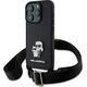 Karl Lagerfeld Karl Lagerfeld KLHCP16LSAKCPBK iPhone 16  Pro 6.3" czarny/black hardcase Saffiano Karl&Choupette Metal Pin CBDY Strap