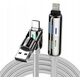Kabel USB Blitzwolf Kabel 4w1 USB-C/USB-A do USB-C/Lightning Blitzwolf BW-HDC6 1.2m 240W RGB (szary)