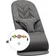 BabyBjorn BABYBJORN bouncer BLISS Cotton + wooden toy, anthracite, 606126