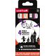 UNIBALL Uni Chalk marker sæt Halloween med 4 stk PWE-5M ( colours white, black, purple, orange)