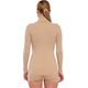 Brubeck LS1627W Koszulka damska z golfem COMFORT MERINO beżowy S