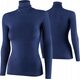 Brubeck LS1627W Koszulka damska z golfem COMFORT MERINO granatowy S
