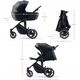 Wózek KinderKraft KINDERKRAFT stroller 3in1 PRIME 2 3IN1 MINK PRO VENEZIAN BLACK, KSPRIM02BLK300I