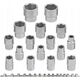 Rockforce Zestaw nasadek 16el. 1/2" (6-kątnych) (10-19,21,22,24,27,30,32mm) na listwie
