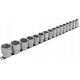 Rockforce Zestaw nasadek 16el. 1/2" (6-kątnych) (10-19,21,22,24,27,30,32mm) na listwie