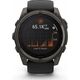 Zegarek sportowy Garmin Garmin fēnix® 8 – 51mm Solar Sapphire carbon gray DLC titanium with black/pebble gray silicone