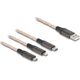 DeLOCK 88158 kabel USB USB 2.0 1,2 m USB A USB C/Micro-USB B/Lightning Przezroczysty