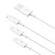 Baseus Superior Data USB-A/microUSB - Lightning - USB-C Cable 3.5A 1m (White)