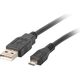 Kabel USB Lanberg USB-A - microUSB 1.8 m Czarny (CA-USBM-10CC-0018-BK)