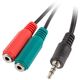 Kabel Lanberg Jack 3.5mm - Jack 3.5mm x2 0.2m czarny (AD-0023-BK)