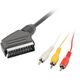 Kabel Lanberg Scart - RCA (Cinch) x3 1.8m czarny (CA-EURC-10CC-0018-BK)