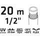 Verto Wąż ogrodowy 20m 1/2" PROFESSIONAL (15G820)
