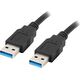 Kabel USB Lanberg USB-A - USB-A 0.5 m Czarny (CA-USBA-30CU-0005-BK)